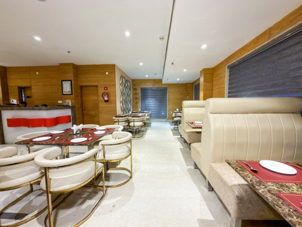 The dining room at Sakun, the restaurant at Hotel Sawera Grand, Amritsar