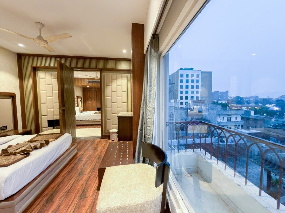 The city view from the balcony of the K L Suite, Hotel Sawera Grand, Amritsar