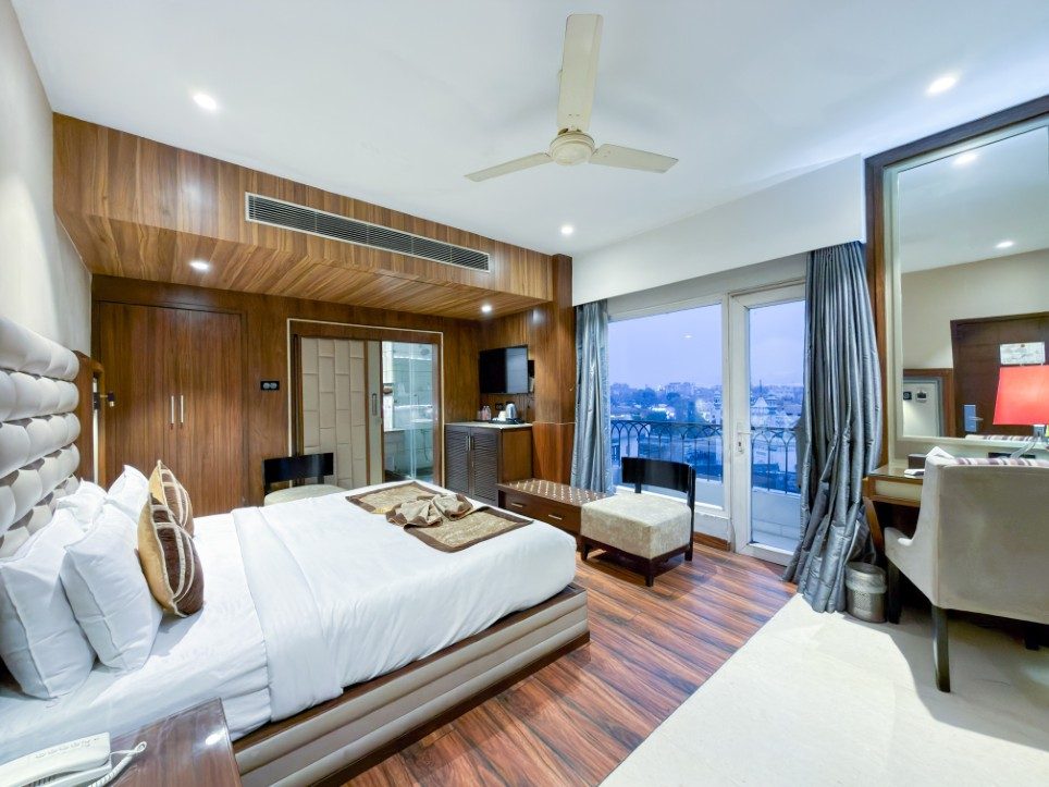 The K L Suite looking out to its private balcony, Hotel Sawera Grand, Amritsar