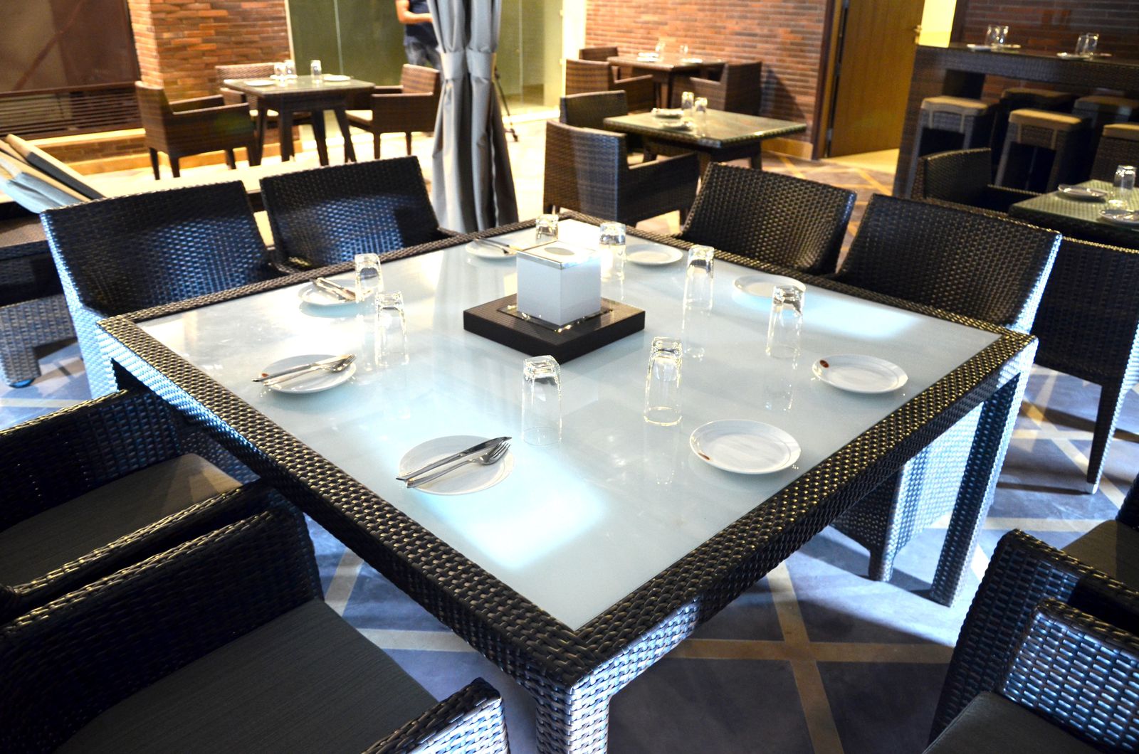 Rooftop dining at Hotel Sawera Grand, Amritsar, after dark